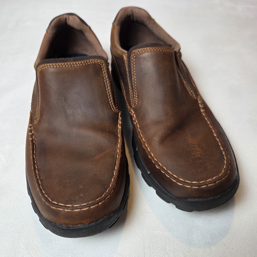 Skechers 64502 Relaxed Fit Memory Foam Brown Leather Casual Shoes‎ Mens Size 10